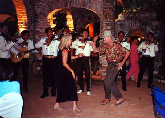 Christopher Riordan dancing at Mismaloya in Puerto Vallarta
