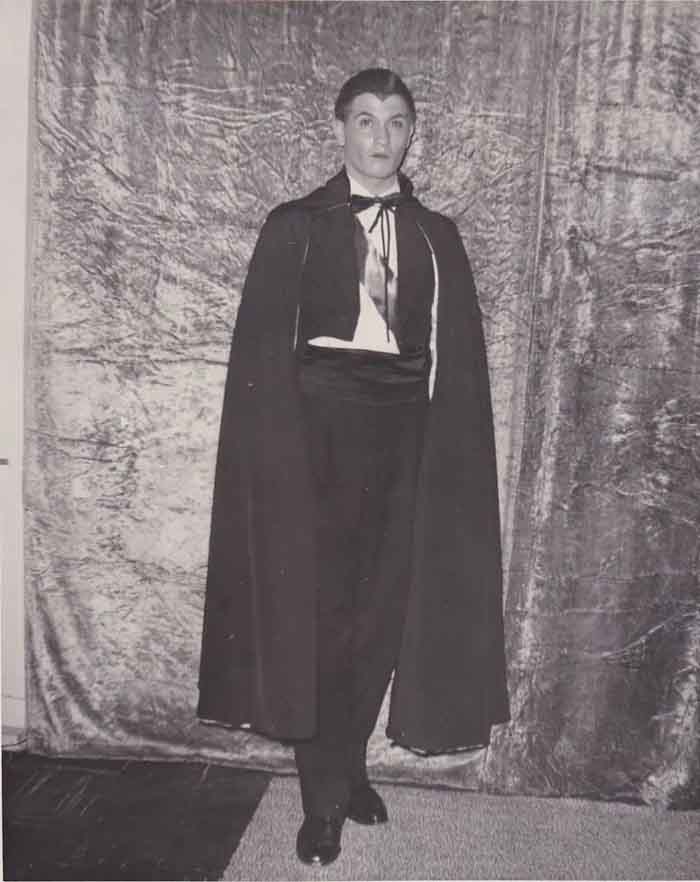 Christopher on stage as Dracula
