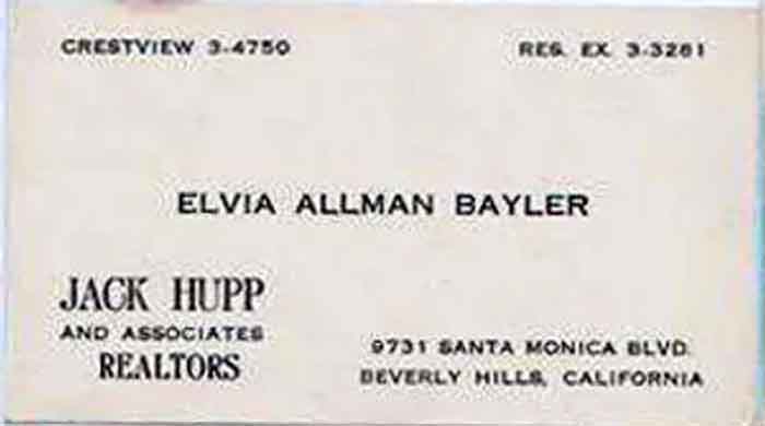 Elvia Allman business card.