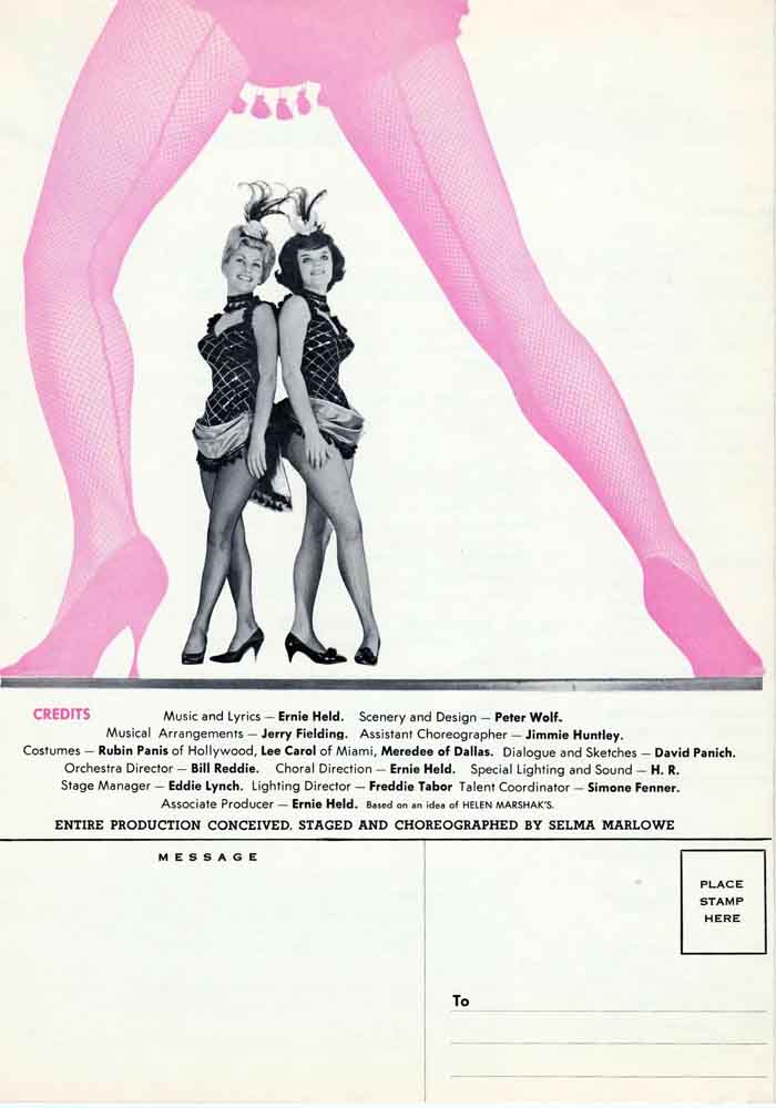 Back cover of the Program for the show Gotta Get To Vegas. 