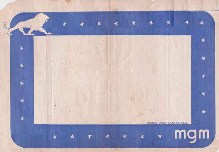 MGM Studios Commissary placemat