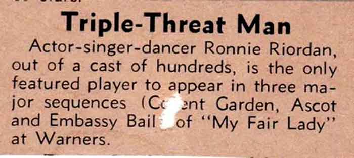 My Fair Lady trade press announcement