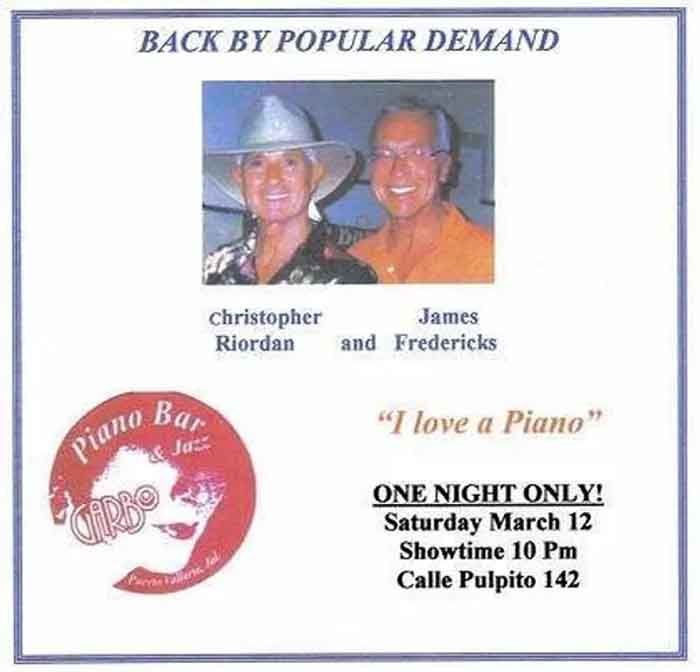 Flyer for Christopher 2005 performance at Garbo lounge
