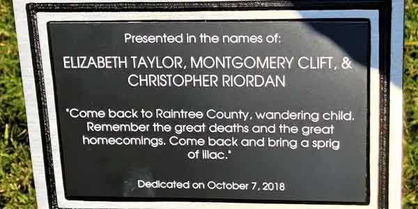 Raintree County Plaque
