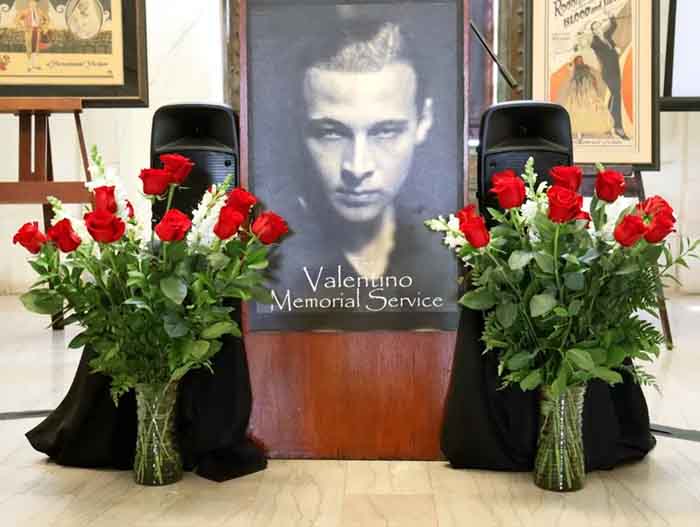 Podium for Rudolph Valentino 95th memorial service